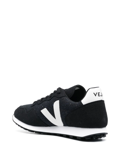 Veja Man Sneakers Black Size 10 Textile Fibers In Blue
