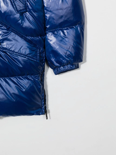 Shop Ai Riders On The Storm Long-sleeve Padded Jacket In Blue