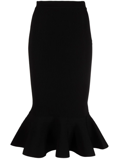 Midi Mermaid Skirt In Black