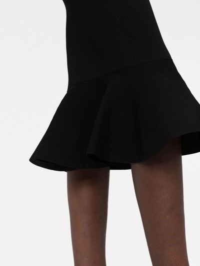 Shop Alexander Mcqueen Flared-hem Knitted Skirt In Black