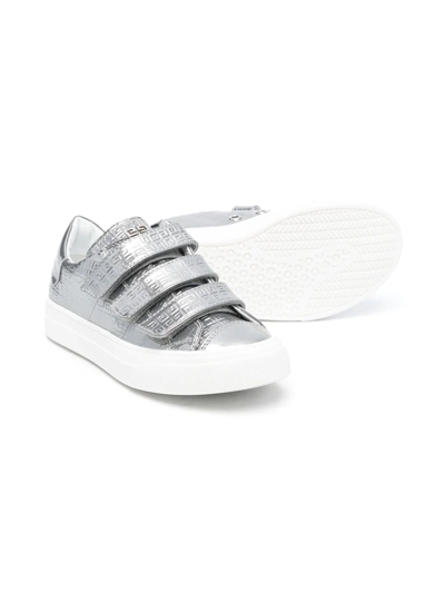 Shop Givenchy Logo-embossed Touch-strap Sneakers In Silver