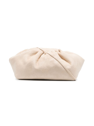 Shop Douuod Shearling-lined Faux-suede Bag In Neutrals