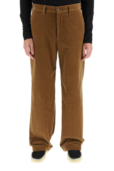 Shop Etro Straight Corduroy Pants In Brown
