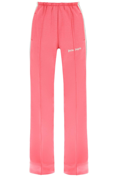 Shop Palm Angels Loose Track Pants With Side Bands In Pink