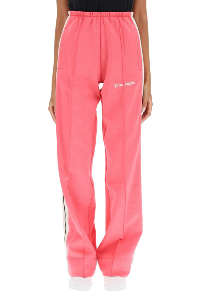 Shop Palm Angels Loose Track Pants With Side Bands In Pink