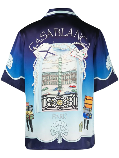 Shop Casablanca Graphic-print Cuban Shirt In Archway Place Vendome