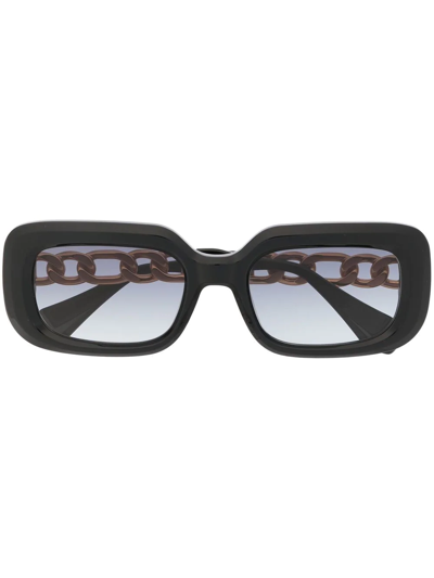 Shop Gigi Studios Hera Square-frame Sunglasses In Schwarz