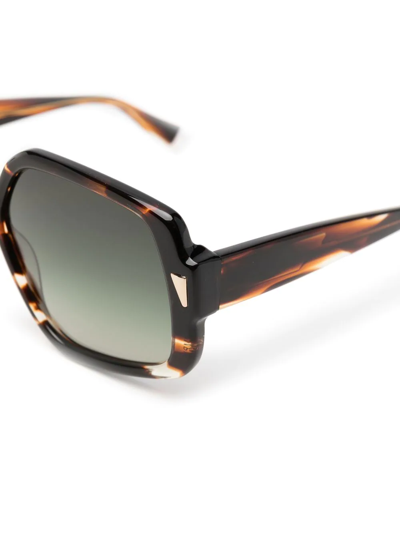 Shop Gigi Studios Olympia Oversize-frame Sunglasses In Braun