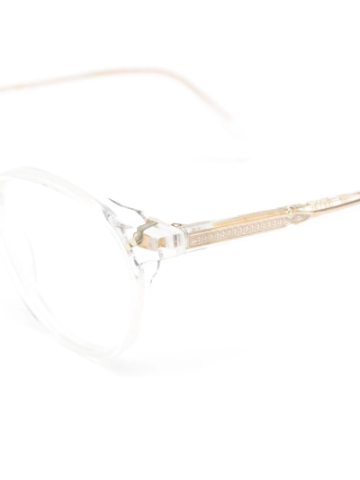 Shop Gigi Studios Transparent Round-frame Glasses In Nude