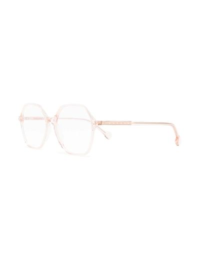 Shop Gigi Studios Lyra Geometric-frame Glasses In Rosa