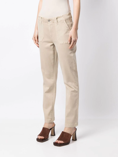 Paige Tapered-leg Denim Jeans In Braun