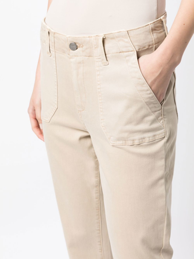 Paige Tapered-leg Denim Jeans In Braun