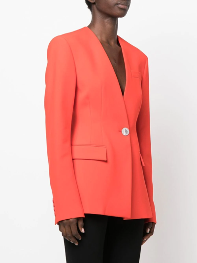 Attico Thelma Single-breasted Blazer In Rot