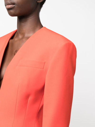 Attico Thelma Single-breasted Blazer In Rot
