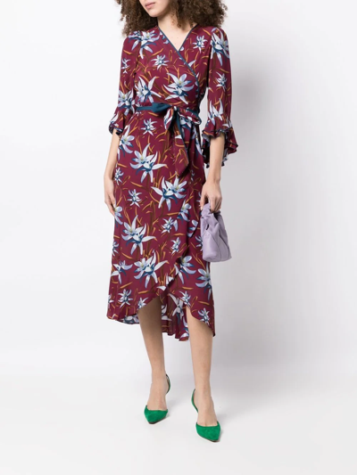 Shop Diane Von Furstenberg Floral-print Wrap Dress In Violett