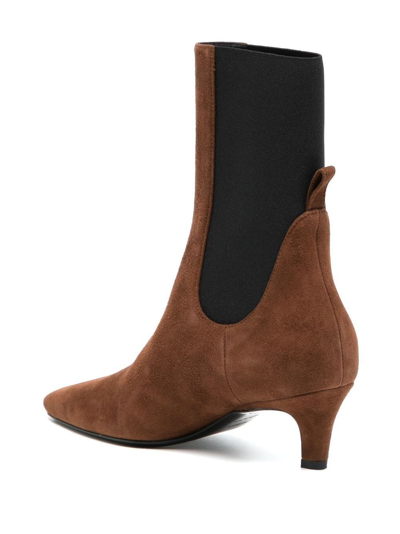 Shop Totême Mid-heel Ankle Boots In Braun