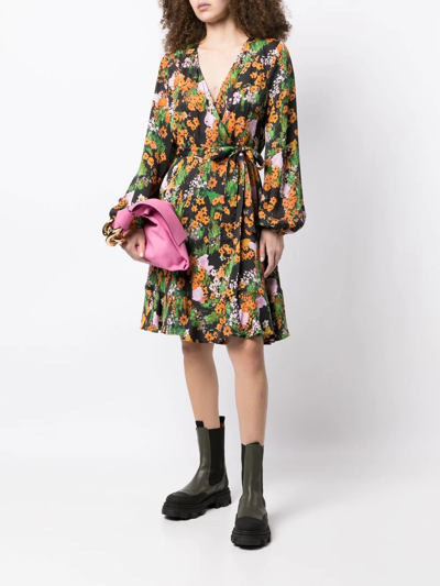 Stine Goya Rania Wrap Dress In Artist Canvas At Night In Mehrfarbig