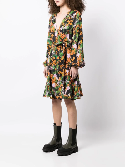 Stine Goya Rania Wrap Dress In Artist Canvas At Night In Mehrfarbig