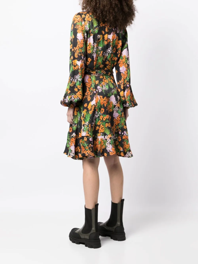 Stine Goya Rania Wrap Dress In Artist Canvas At Night In Mehrfarbig