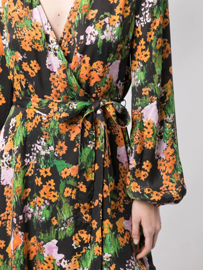 Stine Goya Rania Wrap Dress In Artist Canvas At Night In Mehrfarbig