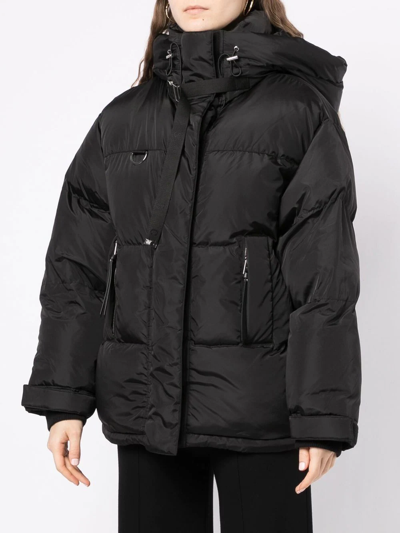 Shop Shoreditch Ski Club Willow High-neck Puffer Coat In Schwarz