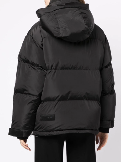 Shop Shoreditch Ski Club Willow High-neck Puffer Coat In Schwarz