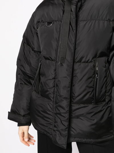 Shop Shoreditch Ski Club Willow High-neck Puffer Coat In Schwarz