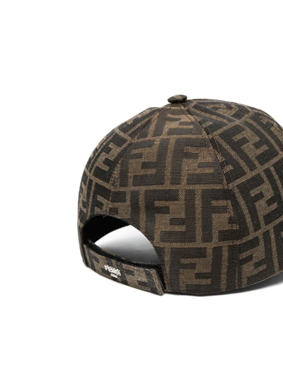 Fendi Ff Pattern Cap In Braun