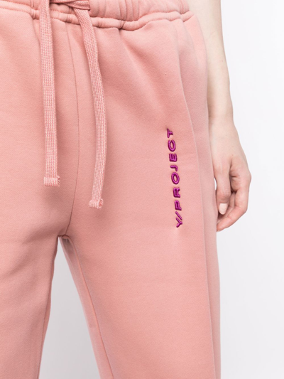 Y/project Logo-embroidered Oversize Track Pants In Rosa
