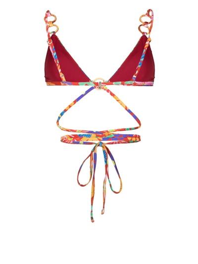 Shop Patbo Aster Wrap-tie Bikini-top In Rot