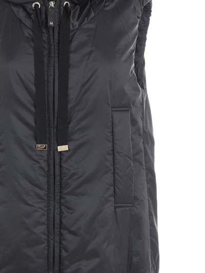 Shop Max Mara Drawstring Sleeveless Puffer Jacket In Nero