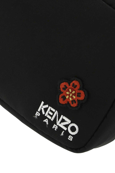 Shop Kenzo Poppy-patch Zipped Belt Bag In Nero