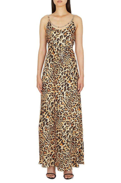 Shop Paco Rabanne Leopard Printed Maxi Dress