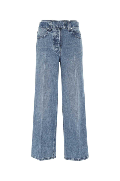 Shop Alexander Wang Raver Wide-leg Belted Jeans In Blu