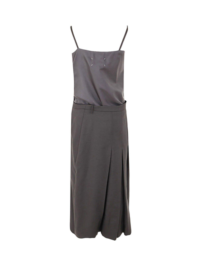 Shop Maison Margiela Paneled Midi Strap Dress In 900