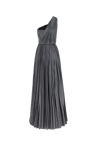 Shop Dolce & Gabbana Glittered Off-shoulder Long Dress In Blu Scuro