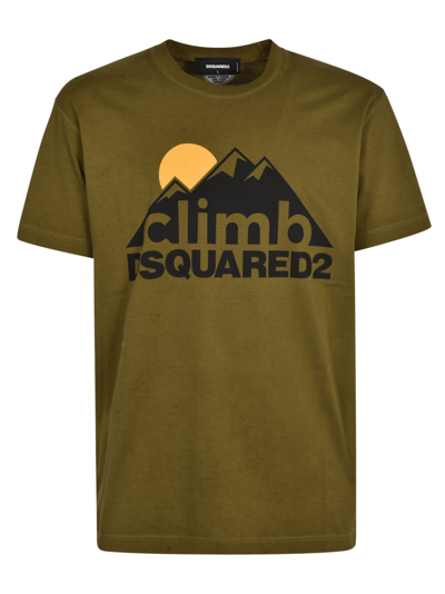 Shop Dsquared2 D2 Climb Cool T-shirt In Moss