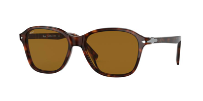 Shop Persol Brown Square Unisex Sunglasses Po3244s 24/33 53