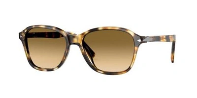 Shop Persol Gradient Brown Square Unisex Sunglasses 0po3244s 112351 53 In Brown / Honey