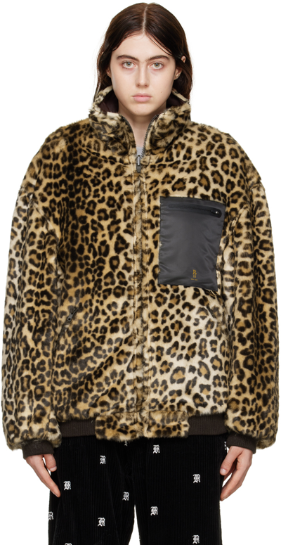 Shop R13 Brown Leopard Faux-fur Reversible Jacket In Leopard/brown