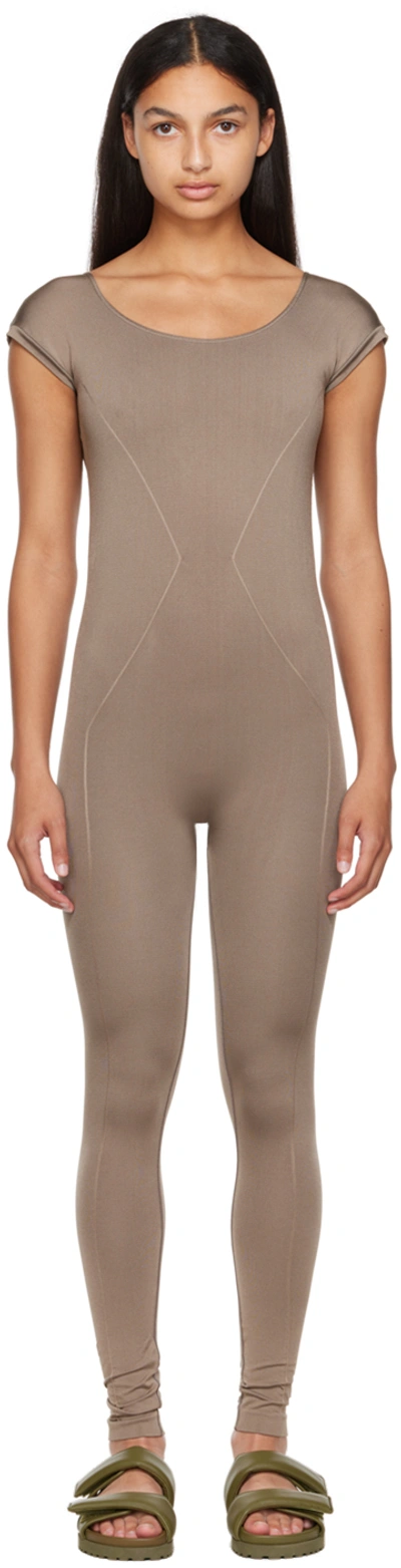 Shop Prism Taupe Enlightened Unitard In Muddy Grey