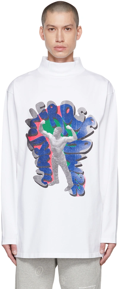 Shop Martine Rose White Graphic Long Sleeve T-shirt In Whunk White Hunk