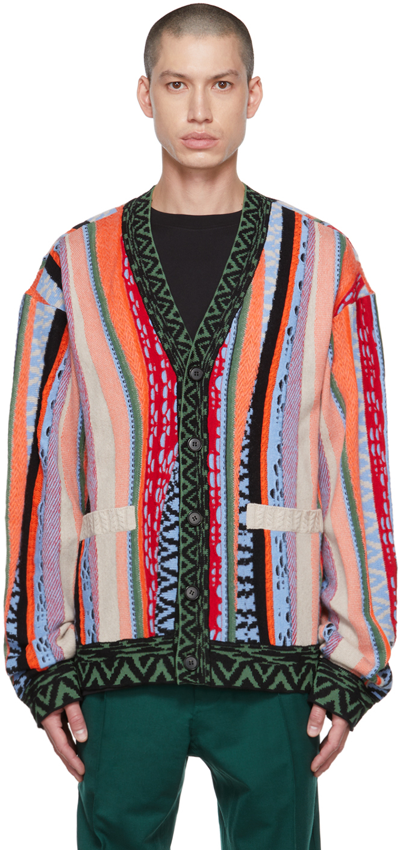 Shop A Personal Note 73 Multicolor Stripe Cardigan In 090 Grey