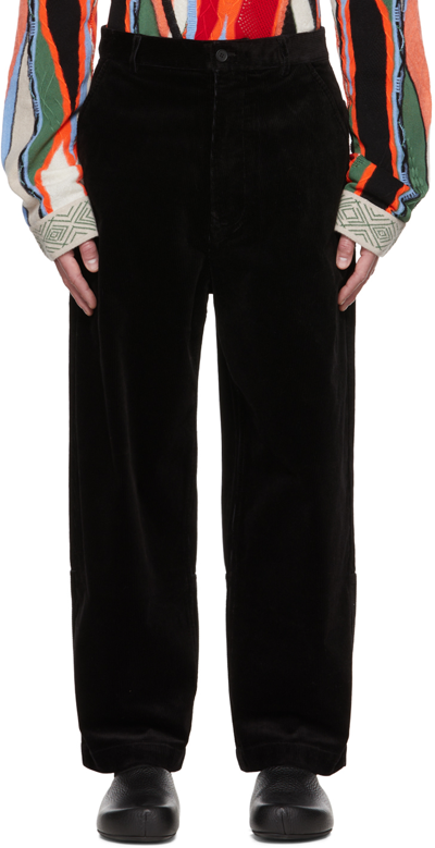 Shop A Personal Note 73 Black Paneled Trousers In 001 Black