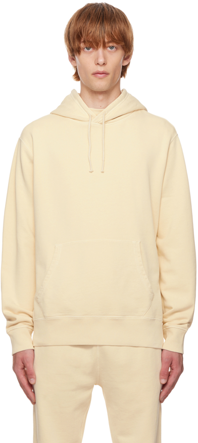 Shop Polo Ralph Lauren Off-white Vegetable-dyed Hoodie In Ecru