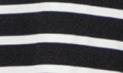 Shop Nina Leonard Mix Stripe Print Shift Dress In Black Ivory