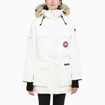 Shop Canada Goose Standard Expedition Parka In A White Technical Fabric