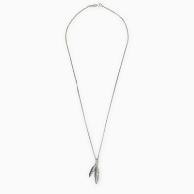 Shop Emanuele Bicocchi | 925 Silver Necklace With Feather Pendants In Metal
