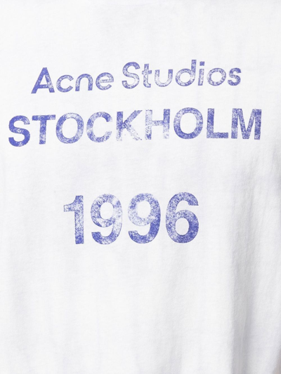 Shop Acne Studios Logo Cotton T-shirt In Blue