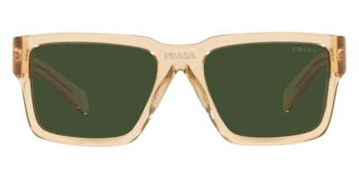 Shop Prada Dark Green Square Mens Sunglasses Pr 09ys 01n1i0 56 In Amber / Dark / Green